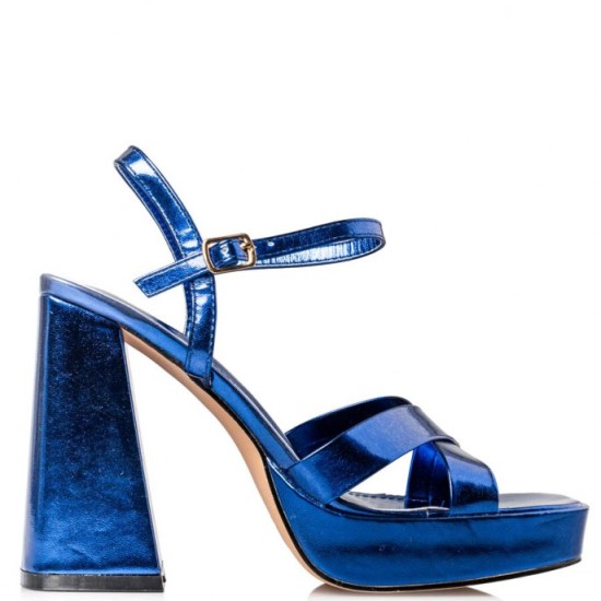 PLATFORM HEEL SANDALS - Μπλε PLATFORM HEEL SANDALS - Μπλε