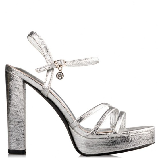 PLATFORM HEEL SANDALS - Ασημί PLATFORM HEEL SANDALS - Ασημί